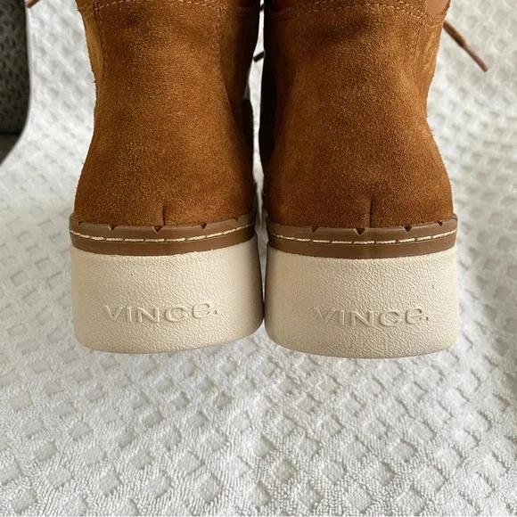 Vince Soren Suede & Leather High Top Sneaker Boot Tan Size 8M Retail $350 - Picture 8 of 13